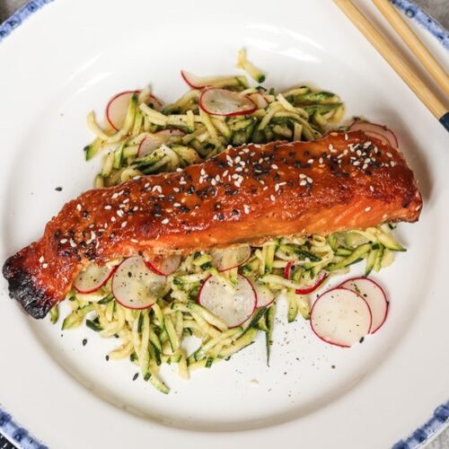 Miso Salmon With Zucchini Noodles – Smart Lifestyling